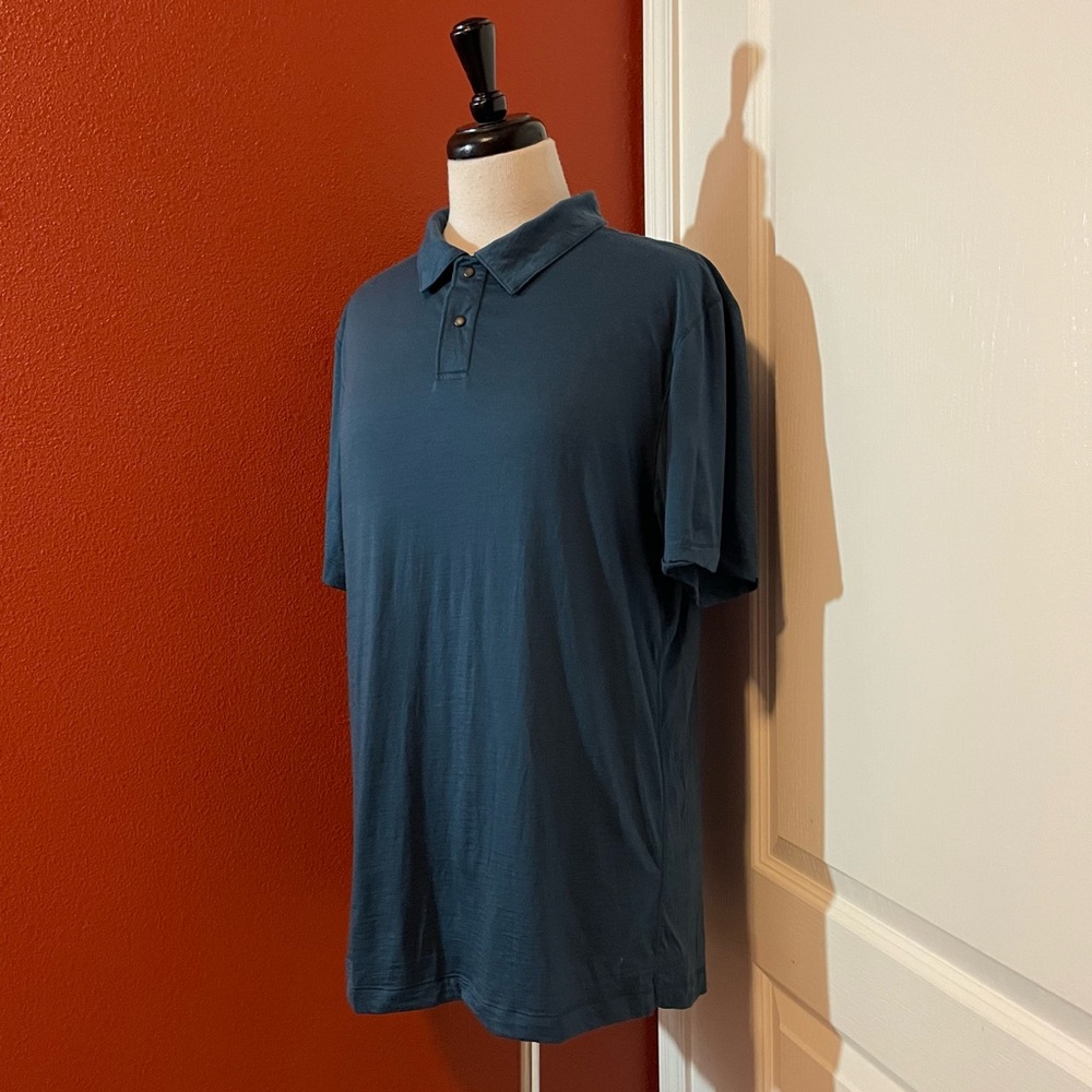 Proof Men’s Classic 72 Merino Wool Blue Huckberry Luxe‎ Performance Polo